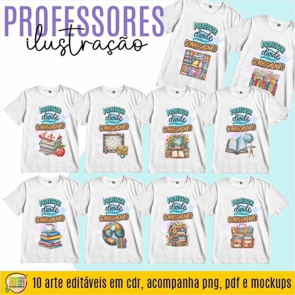 ESTAMPAS PROFESSORES ILUSTRAÇÃO CAMISAS