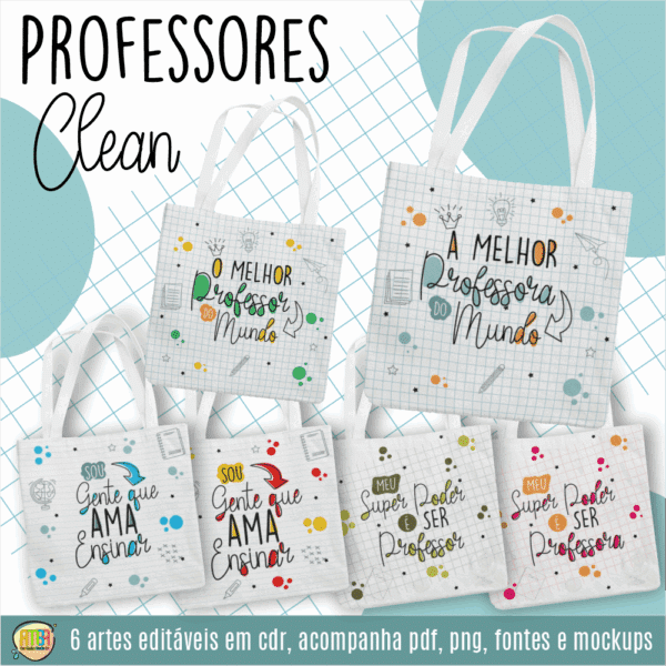 ESTAMPAS PROFESSORES CLEAN BOLSAS