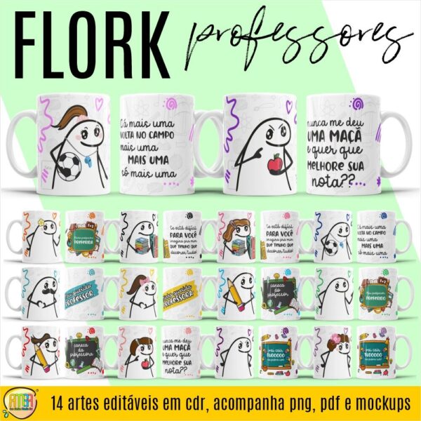 ESTAMPAS FLORK PROFESSORES CANECAS