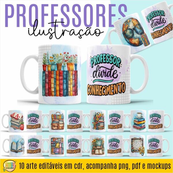 ESTAMPAS PROF ILUSTRAÇÃO CANECAS