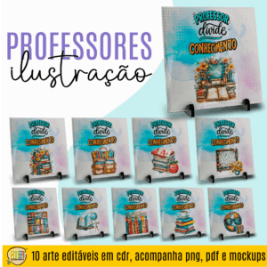 ESTAMPAS PROFESSORES ILUSTRAÇÃO AZULEJO