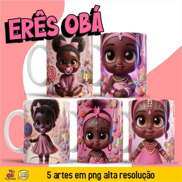 ESTAMPAS ERÊS OBÁ CANECAS (MELIM YUKINA)