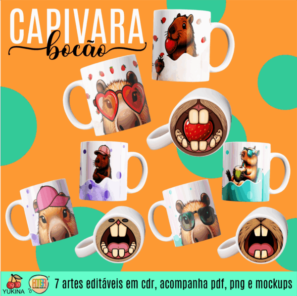 ESTAMPAS CAPIVARA BOCÃO CANECA