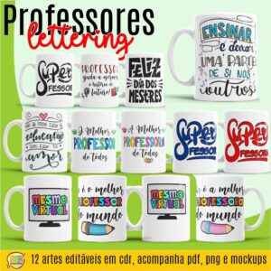 ESTAMPA LETTERING PROFESSORES CANECAS