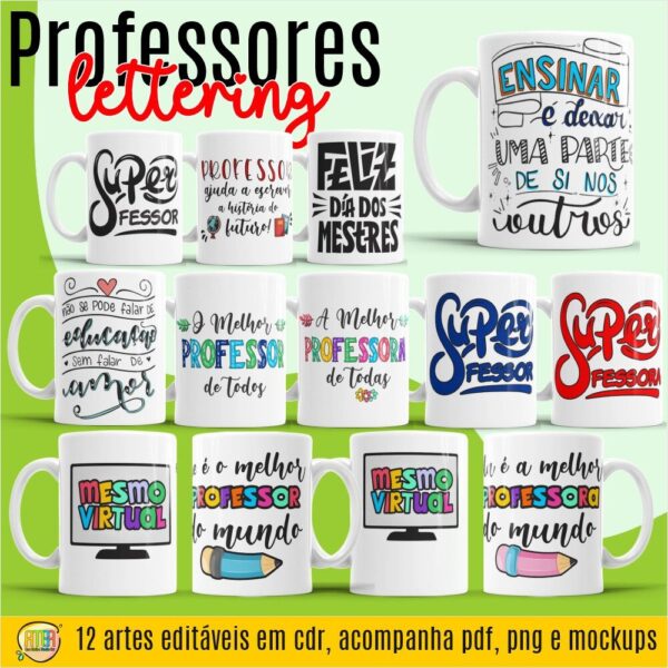 ESTAMPA LETTERING PROFESSORES CANECAS