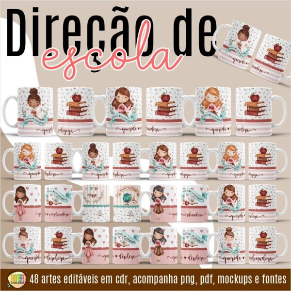 ESTAMPA DIREÇÃO DE ESCOLA CANECA - Imagem 3
