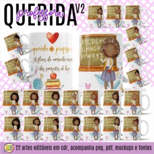 ESTAMPA QUERIDA PROFESSORA V2 CANECA
