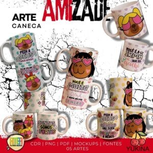 ESTAMPA AMIZADES CANECAS (MELIM YUKINA)