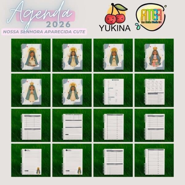 ESTAMPA AGENDA APARECIDA 2026 (MELIM YUKINA) - Imagem 2
