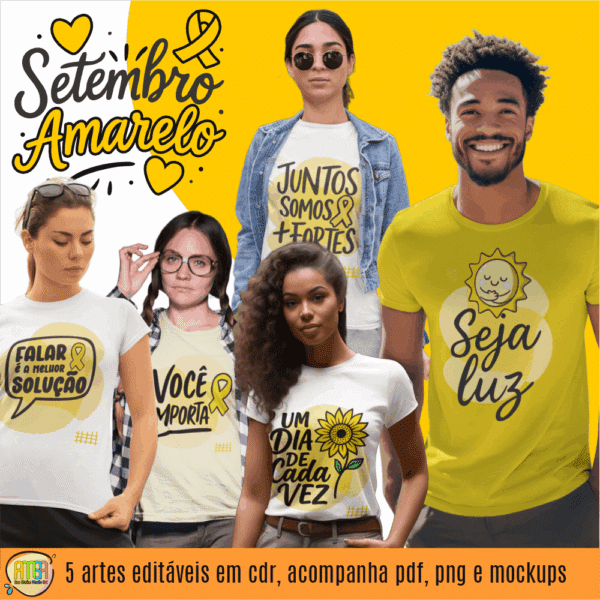 ESTAMPA SETEMBRO AMARELO LETTERING CAMISAS