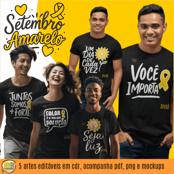ESTAMPA SETEMBRO AMARELO LETTERING CAMISAS - Imagem 2