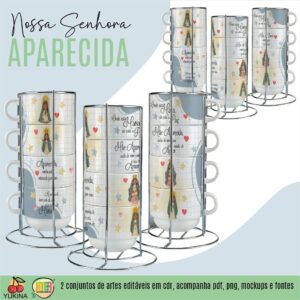 ESTAMPA APARECIDA TORRE DE XÍCARAS (MELIM YUKINA)