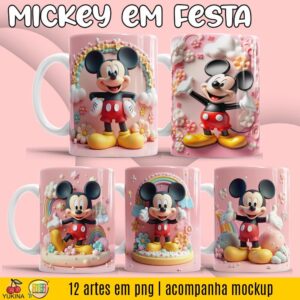 ESTAMPAS MICKEY EM FESTA 3D CANECAS (MELIM YUKINA)