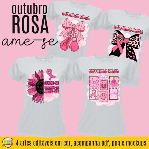 ESTAMPA OUTUBRO ROSA AME-SE CAMISAS