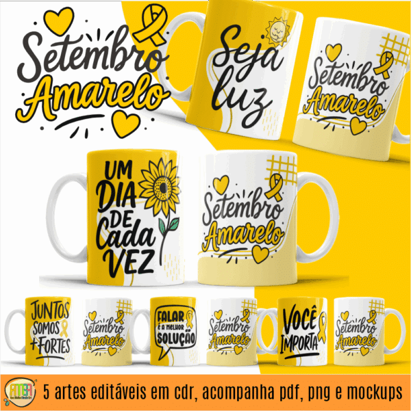 ESTAMPA SETEMBRO AMARELO LETTERING CANECA