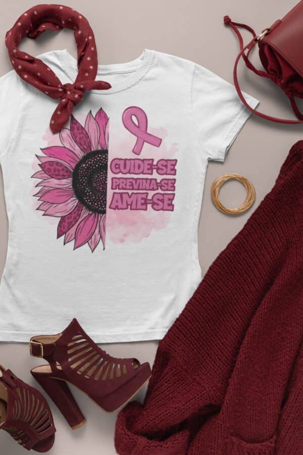 ESTAMPA OUTUBRO ROSA AME-SE CAMISAS - Imagem 2