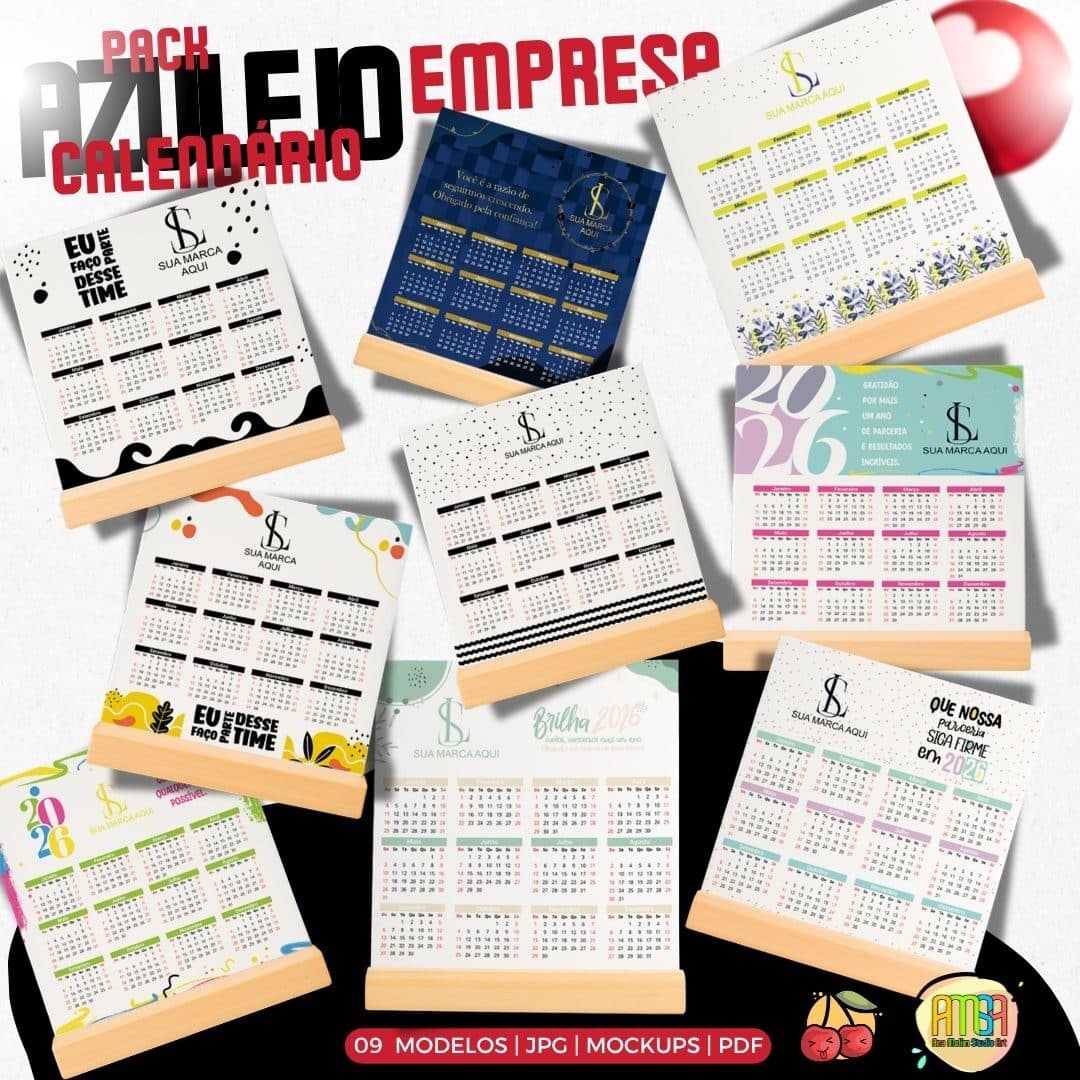 ESTAMPAS AZULEJOS CALENDÁRIO CORPORATIVO 2026 (MELIM YUKINA)