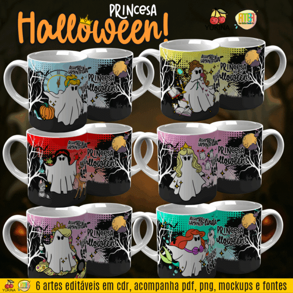 ESTAMPA PRINCESAS HALLOWEEN CANECAS