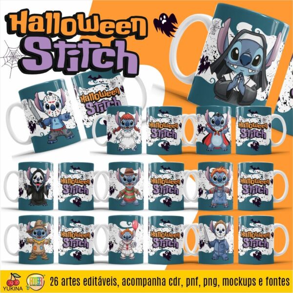 ESTAMPA STITCH HALLOWEEN CANECAS (MELIM YUKINA) - Imagem 2