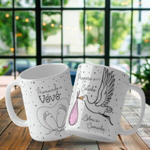 ESTAMPA NASCIMENTO CEGONHA CANECA