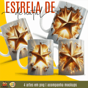 ESTAMPAS ESTRELA DE NATAL CANECAS 3D (MELIM YUKINA)