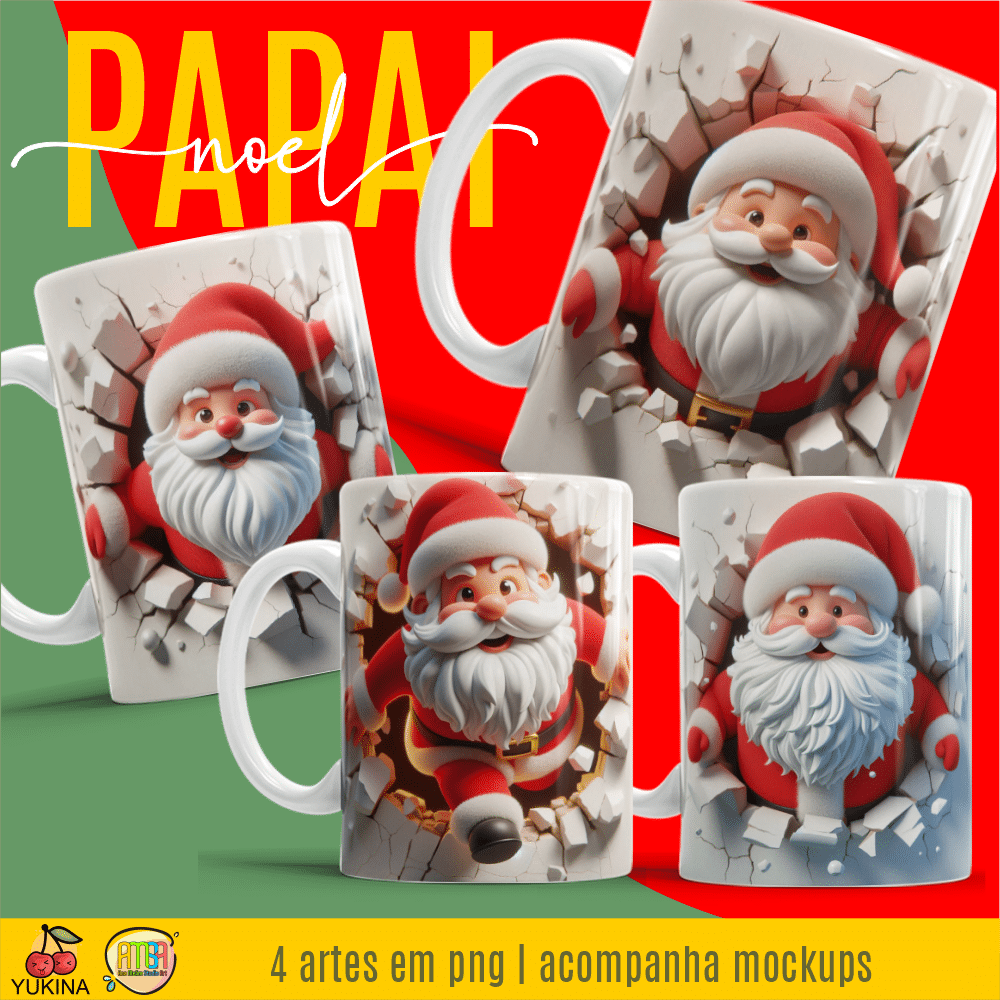 ESTAMPAS PAPAI NOEL CANECAS 3D (MELIM YUKINA)