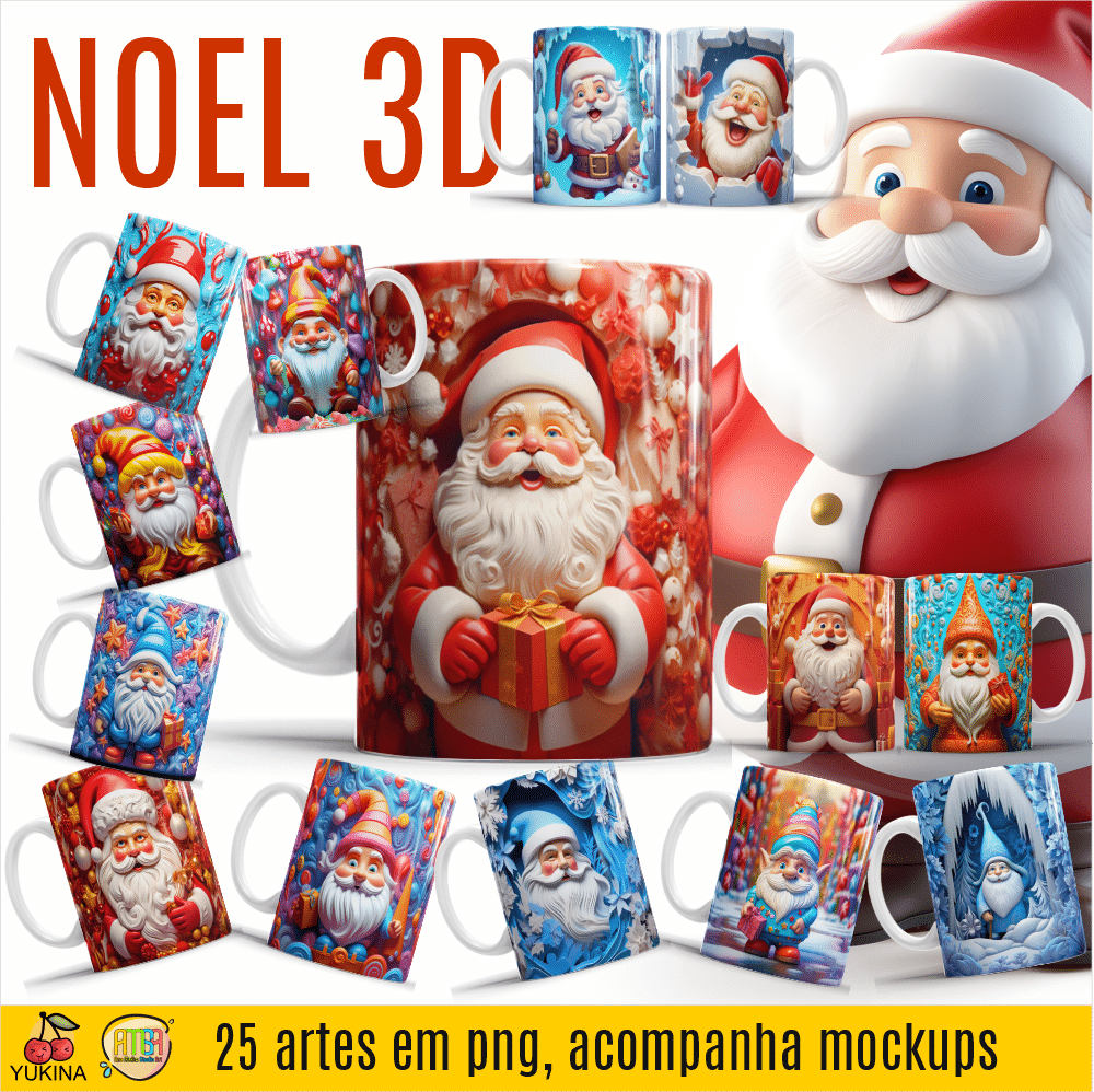 ESTAMPAS NOEL V2 CANECAS 3D (MELIM YUKINA) - Imagem 2