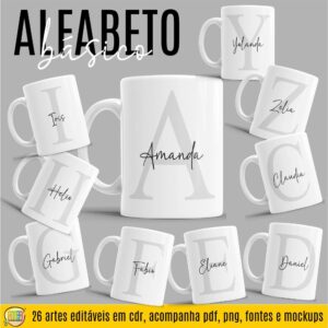 ESTAMPAS ALFABETO BÁSICO CANECA