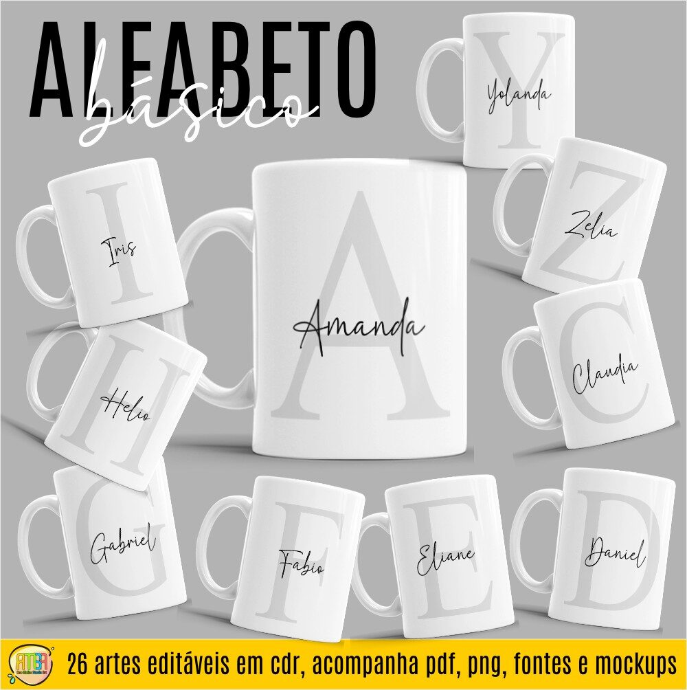 ESTAMPAS ALFABETO BÁSICO CANECA