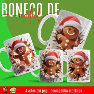 ESTAMPAS BONECO DE NATAL CANECAS 3D (MELIM YUKINA)