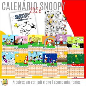 CALENDÁRIO DE PAREDE 2026 SNOOPY