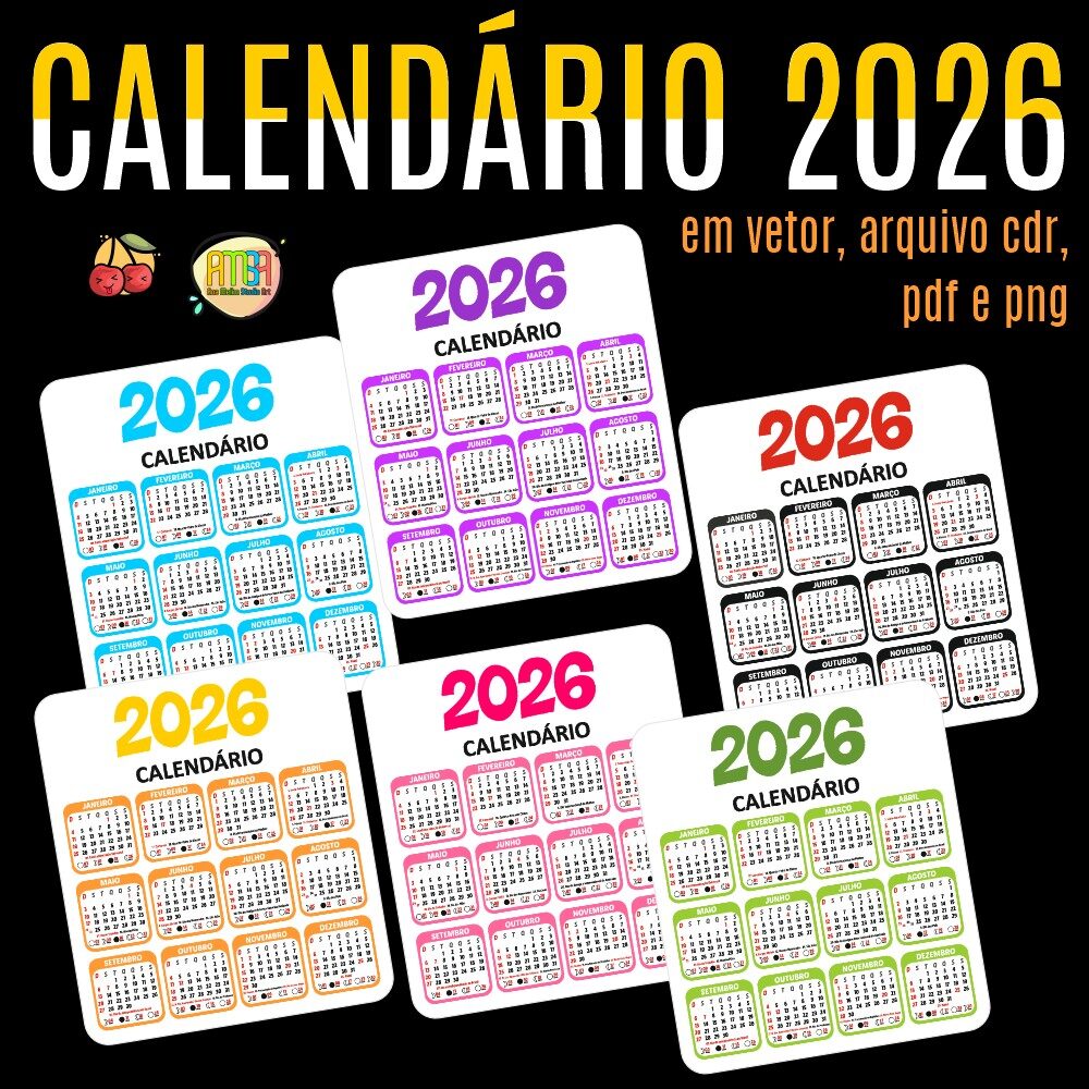 CALENDÁRIO 2026 VETOR MELIM YUKINA