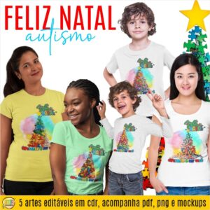 ESTAMPAS NATAL AUTISMO CAMISA