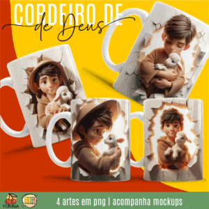 ESTAMPAS CORDEIRO DE DEUS CANECAS 3D (MELIM YUKINA)