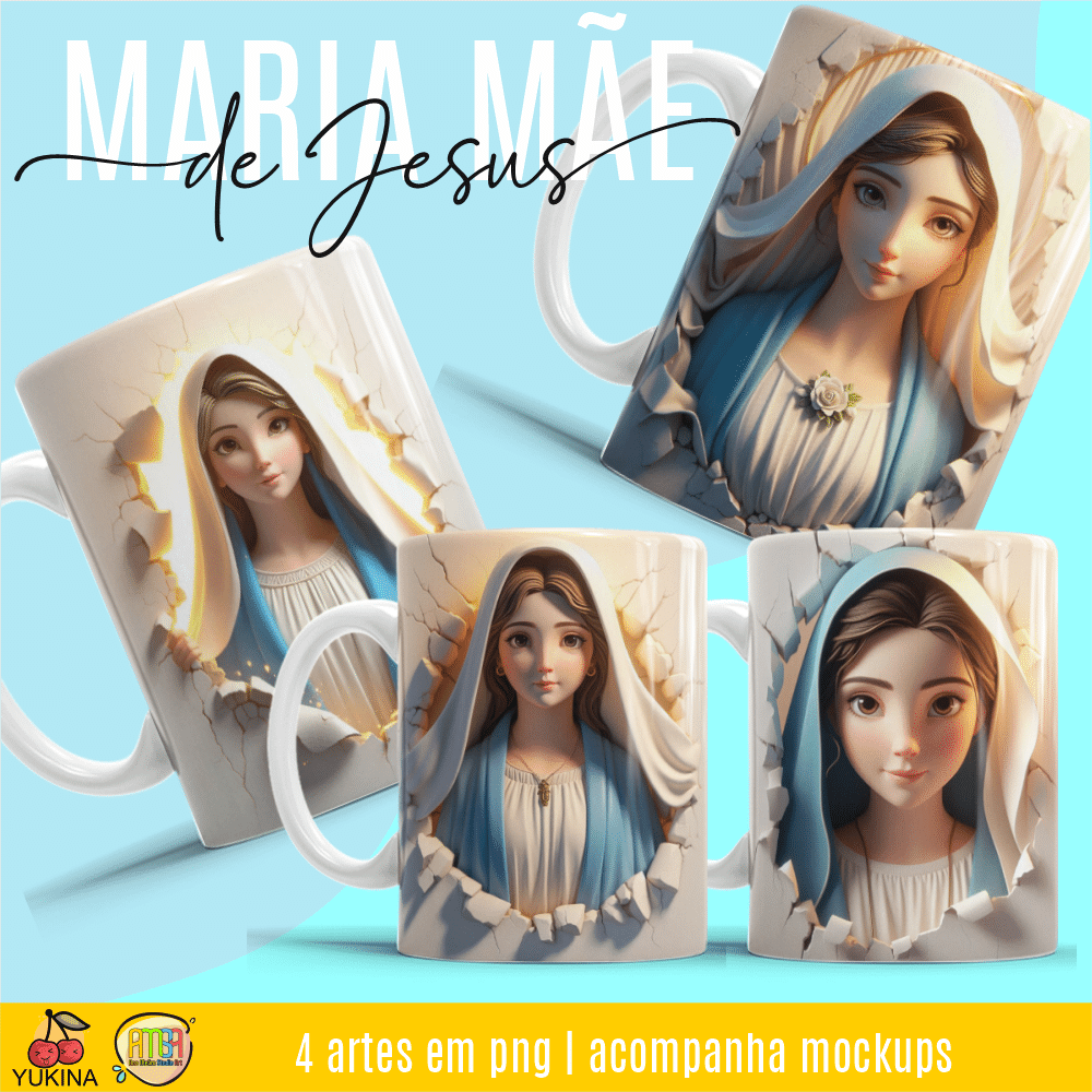 ESTAMPAS MARIA MÃE DE JESUS CANECAS 3D (MELIM YUKINA)