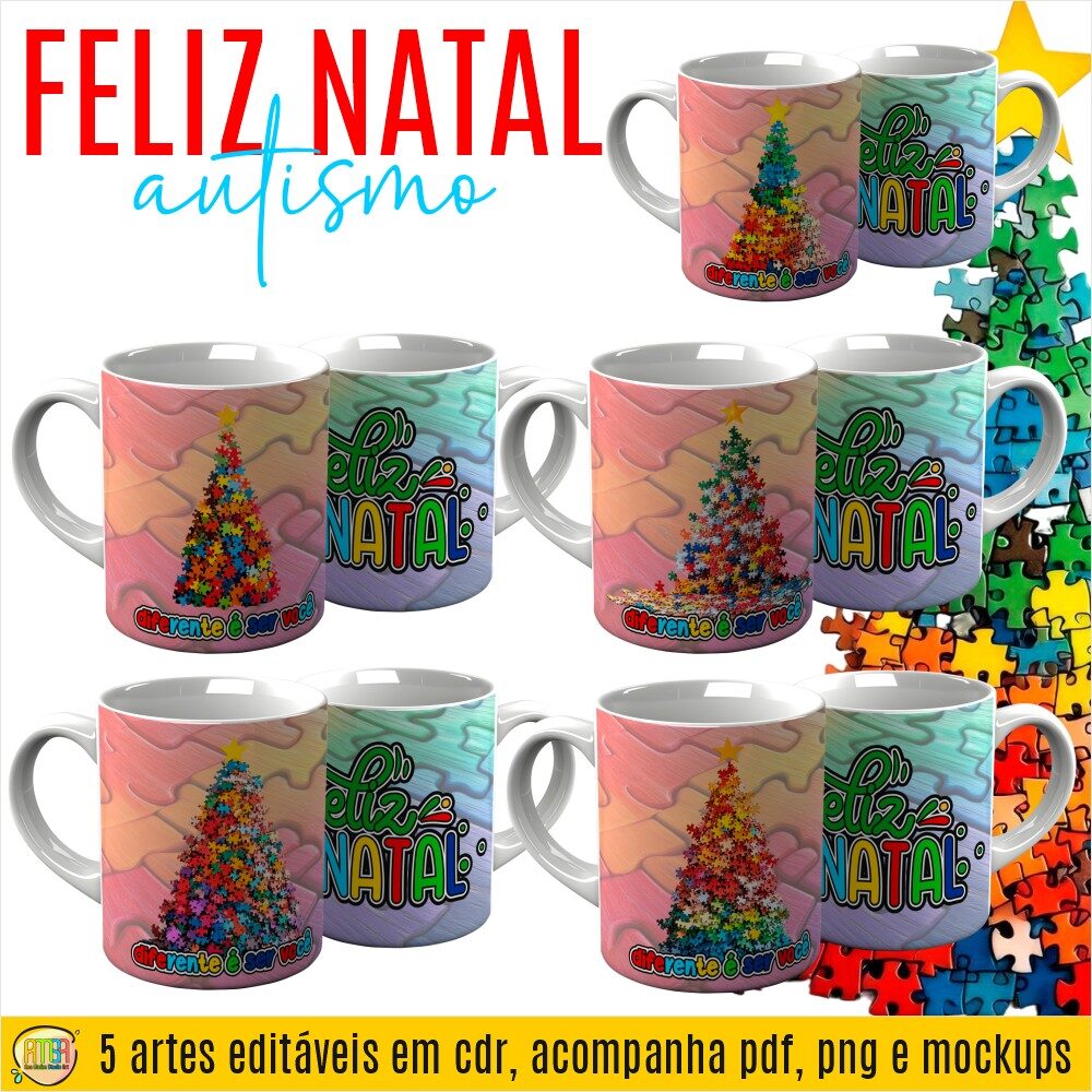 ESTAMPAS NATAL AUTISMO CANECAS