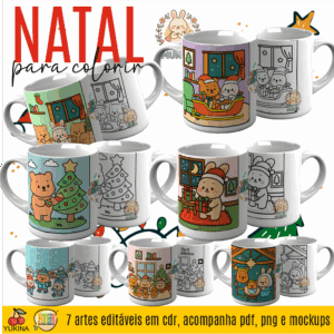 ESTAMPAS NATAL PARA COLORIR PETTIT MUNDO CANECA (MELIM YUKINA)