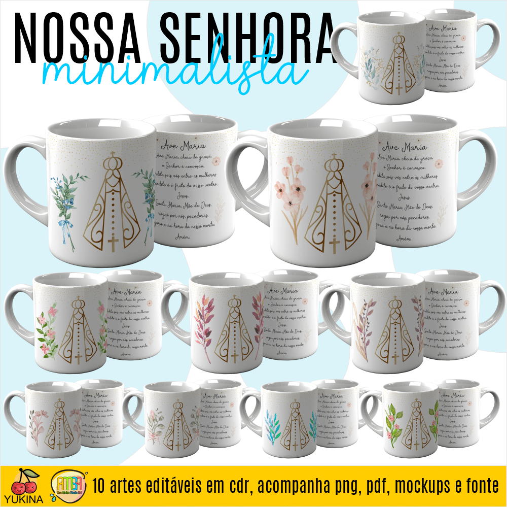 ESTAMPAS NOSSA SENHORA MINIMALISTA CANECAS