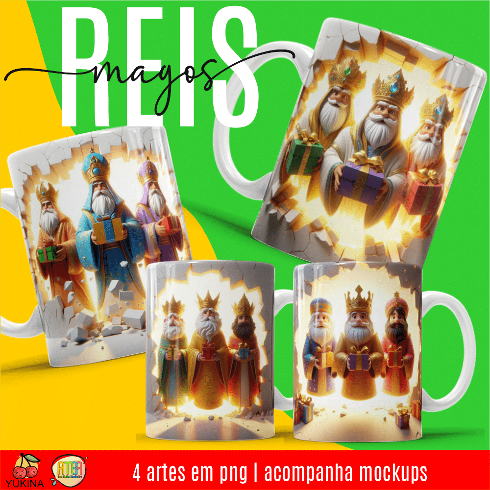 ESTAMPAS REIS MAGOS CANECAS 3D (MELIM YUKINA)
