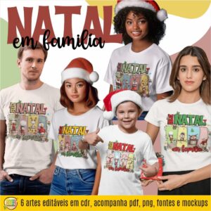 ESTAMPAS NATAL EM FAMÍLIA CAMISAS