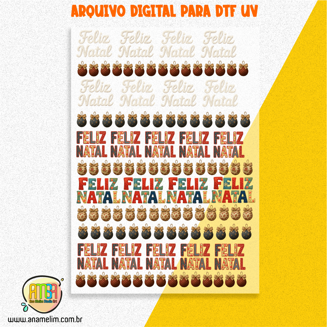 KIT DIGITAL NATAL EM TECIDO - SUGERIDO PARADTF UV